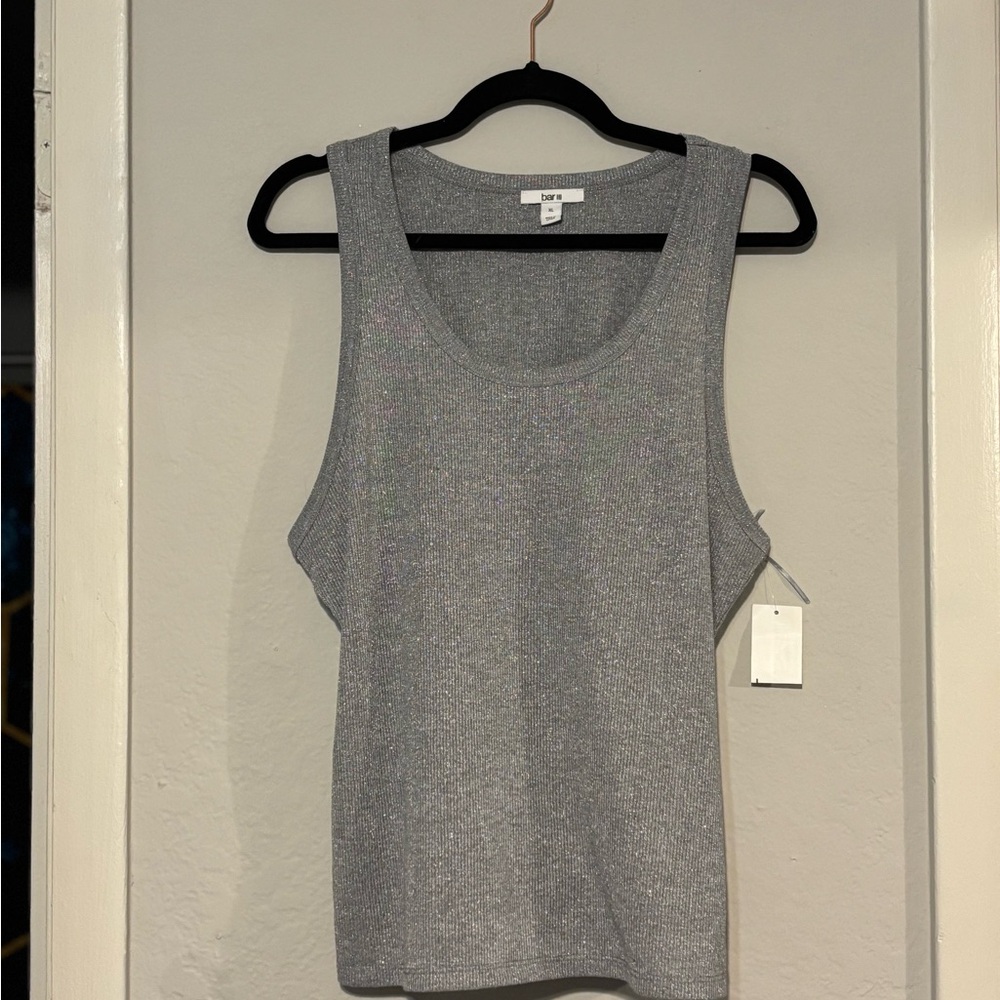 Silver Sparkle Sleeveless Top